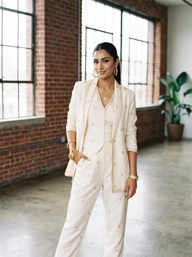 Modern Pant-Suit - AI-generated fashion photoshoot by ApparelAI Studio