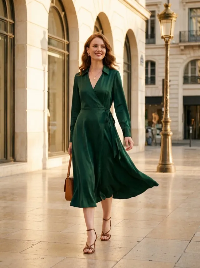 Wrap Dress - AI-generated fashion photoshoot by ApparelAI Studio